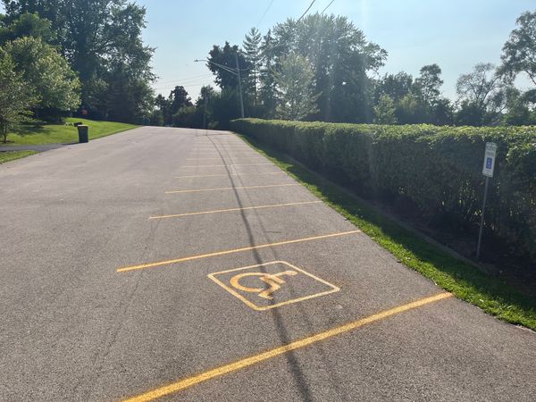 New parking lot spaces painted